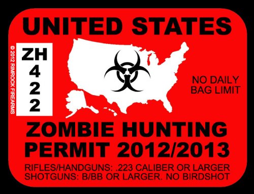 United States Zombie Hunting Permit 2012 (Bumper Sticker)