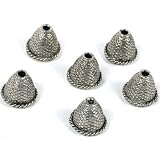 6 Bali Bead End Caps Cones Thimble Antique Silver