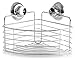 BINO SMARTSUCTION Chrome Shower Caddy, Corner Basket