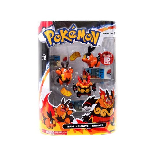 Pokemon TOMY Basic Figure Evolution 3-Pack Tepig, Pignite & Emboar