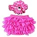 Wennikids Lace Ruffle Diaper Cover Bloomer and Headband Set for Baby Girls