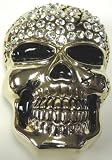 Gold Smiling Skull Rhinestone Belt Buckle Hip Hop