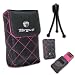 Black/Pink Carrying Case for the all-new Flip SlideHD Pocket Camcorder *** Includes Mini Tripod
