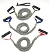 3 FIT CORD Covered Resistance Training Bands PADDED HANDLES, NYLON SAFETY SLEEVE & PREMIUM LATEX EXERCISE TUBE ** 1 MEDIUM, 1 HEAVY & 1 VERY HEAVY TONER WITH DOOR ANCHOR **
