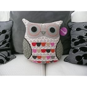 Owl Cushion - Cream Patchwork Vintage Style Owl Cushion - NEW COLOUR RANGE