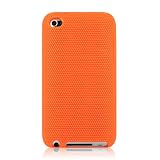 Orange Minisuit Touch Case - Silicone skin design cases for Apple iPod Touch 4g 4th Generation bonus screen protector + Minisuit LCD Cleaner