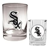 Chicago White Sox MLB Rocks Glass & Square Shot Glass Set - Primary Logo