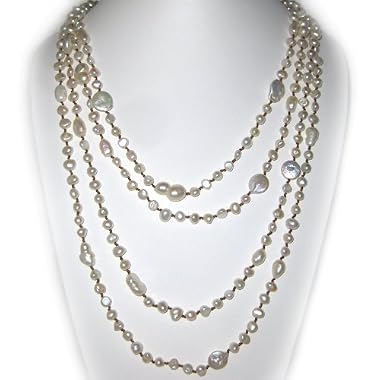 HinsonGayle "Yamini" Four-Strand White Pearl Necklace