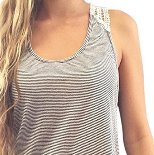 T-Shirt Cocoinn Women Summer Lace Casual Tank Tops (XL)