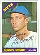 Dennis Ribant autographed baseball card (New York Mets) 1966 Topps