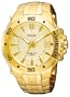 Pulsar Men's PAR148 Kinetic Gold-Tone Bracelet Gold-Tone Case Champagne Dial Transparent Case Back Watch