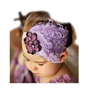 Generic Baby Newborn Toddler Girls Feather Headband Head Wear Photography Prop(Purple)