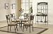 Transitional 5 Piece Table and 4 Chairs Glass Top Dinette Set with Metal Base and real Slate