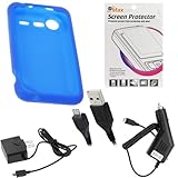 GTMax Blue Soft Rubber Silicone Skin Protector Cover Case + Clear LCD Scree ....