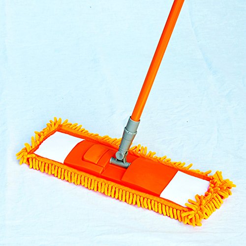 Crystalman Orange Microfiber Flip mop home office floor clean adjustable length combine with