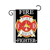 Fire Fighter Garden Flag