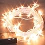 1m Battery Operated Static LED Fairy Lights Warm White Clear Cable