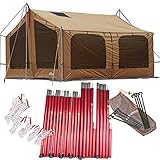 ザキャンパー【セット品】レクタスクリーンタープお買い得セット部品ポール/自在/ペグ/ロープ付