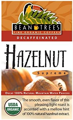 Beantrees Coffee Whole Bean Organic Decaf Hazelnut 12 Oz. Bag (Pack of 3)