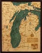 On Sale Lake Michigan 3d Topographic Wood Map Lake Art 24x30 Mgjyhuju7