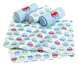 Springmaid Baby Receiving Blanket 4 Pack - Car Motif