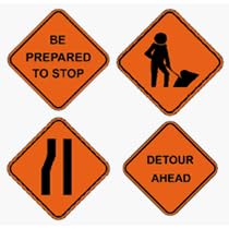 various working signs