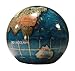 Unique Art 3-Inch Bahama Blue Pearl Swirl Ocean Gemstone World Globe Paper Weight