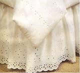 Twin/ Full Ivory Wrap Around Eyelet Bed Ruffle