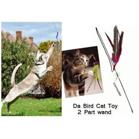 Da Bird Interactive Feather Cat Toy - Easy Store / Pull Apart Rod