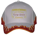 National Large Penis Champion Orange Flame Hat / Baseball Cap