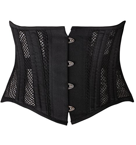 Camellias 26 Steel Boned Breathable Mesh Corset Short Torso Waist Training Cincher