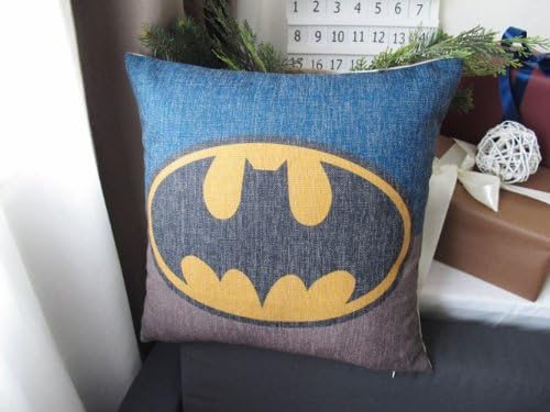 Pillow Case Cushion Cover Linen Home Dec 17.7" Marvel Comics Figure Heroes 6 Patterns (Batman)