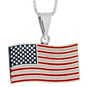 Wavy Flag of the United States of America in Sterling Silver by 