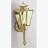 Designers Fountain 30223-CL-PB Solid Brass Bound Lantern Polished Brass 5-1/4 w x 15-1/2 h x 6 ext.