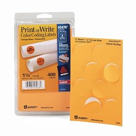 Removable Round Labels Neon Orange (1.25") (2-pk.) by Avery