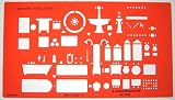 1:50 Scale Architectural Sanitary Plumbing Fixtures Architect Drafting Template Stencil - Technical Drafting Design Floor Plan Symbols