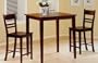3pc Cappuccino Finish Wood Pub Bar Table 2 Stool Set