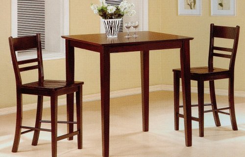 3pc Cappuccino Finish Wood Stool Set