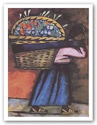 Flower Vendor With Basket by Diego Rivera 18"x24" Art Print Poster Latin