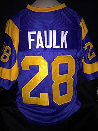 Marshall Faulk Unsigned Custom Blue Football Jersey Men's Size Adult Large