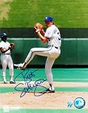 Bret Saberhagen Autographed "Pitching in White Jersey" Kansas City Royals 8" x 10" Photo