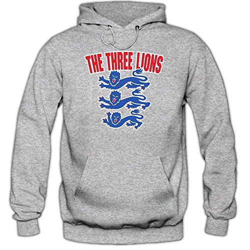 England EM 2016 #4 Hoody | Fußball | Herren | Team GB | Trikot | Nationalmannschaft, Farbe:Graumeliert (Greymelange F421);Größe:XL