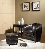 Abbyson Ellis Leather Armchair and Ottoman Set