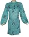 Indian Valentine Gift Vintage Leaf Block Print Ladies Tops Kurta Blouse with Mirrors Work