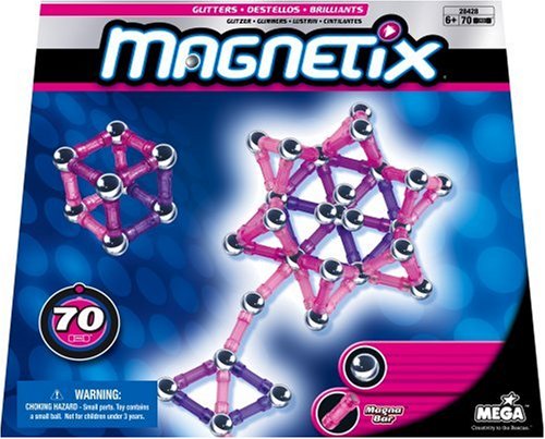 Childrens Toyshop  Toys : Magnetix Hot Pinks and Glitter 70ct