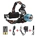 Boruit Zoomable LED Headlamp with Rechargeable Batteries Waterproof for Running