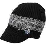 adidas Orlando Magic Black Wide Stripe Visor Knit Beanie