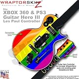 Rainbow Stripes WraptorSkinz Skin fits XBOX 360 & PS3 Guitar Hero III Les Paul Controller (GUITAR NO