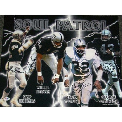 Oakland Raiders Soul Patrol (Tatum, Thomas, Brown, Atkinson) Signed 16x20 Photo (PSA/DNA COA)