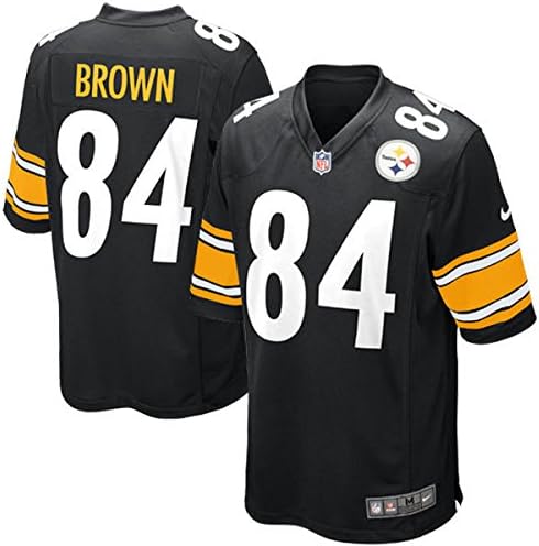 #84 Brown Men's Stitched NFL College Game Jerseys American Football Fitness Antonio Male Team Sweatshirts Black-1 Size XXL